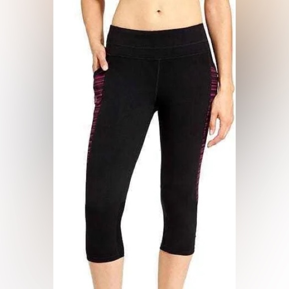Athleta Spliced Mix Match Be Free Knicker Cropped Leggings